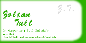 zoltan tull business card